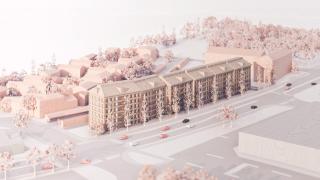 Alustava luonnos alueen rakentamisesta