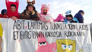 students celebrating