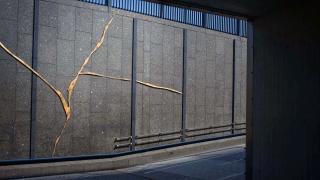 Taiteilija Perttu Saksan Koskettaa,-taidekokonaisuuden pronssinen reliefi.