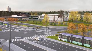 Vantaan ratikka havainnekuvassa Fazerilassa