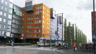 Vantaan ratikan havainnekuva Kielotieltä.