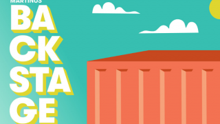 Juliste Martinus Backstage tapahtumasta, julisteessa on kirkkaat värit ja teksti.