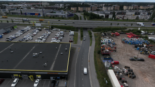 Ilmakuvassa näkyy Osuustie Virkatien suunnasta. 