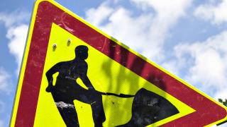 Tietyö liikennemerkki.