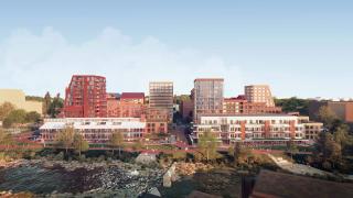 Havainnekuva Tikkurilan Väritehtaan alueen tulevasta kaavoituksesta.