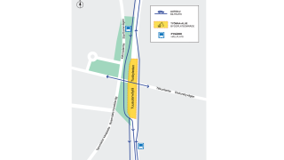 Trafikarrangemang på kartan.