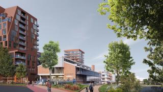 Havainnekuva Väritehtaan alueen suunnitelmista. 