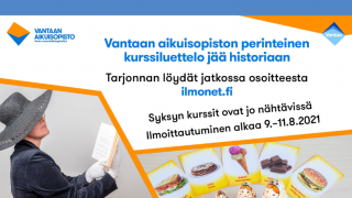 Vantaan aikuisopiston infoa syksylle 2021.