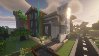 Minecraftissa rakennettu Vantaan kaupunkia. 