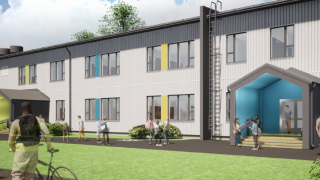 havainnekuva Tikkurilan paviljonkikoulusta.