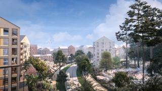 Havainnekuva Muuran kaupunkikylästä.