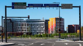 näkymä Vantaankoskentieltä Kivistön keskustaan.