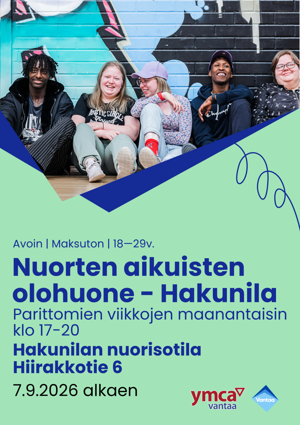 Nuorten aikuisten olohuone Hakunila.