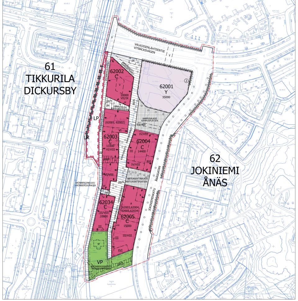 Tikkurilan osaamiskampuksen kaava.