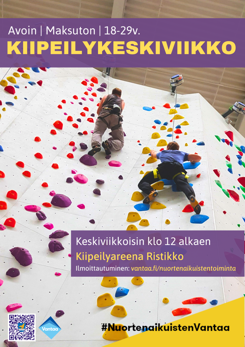 kuvassa kaksi seinäkiipeilijää.