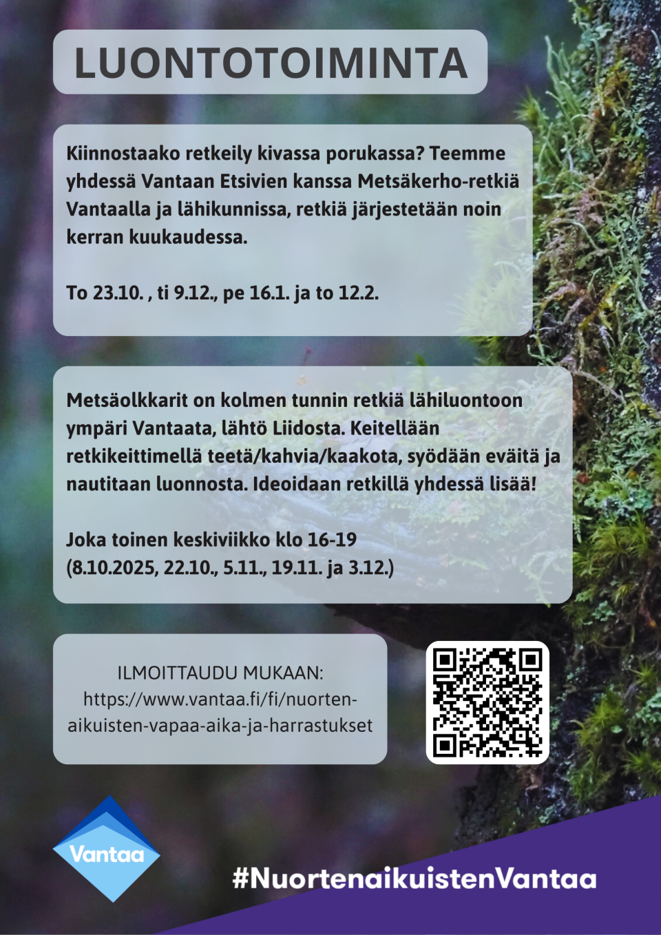 luontotoiminnan mainos.