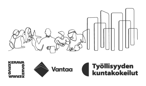 Vantaan ja Keravan työllisyyden kuntakokeilun logo.